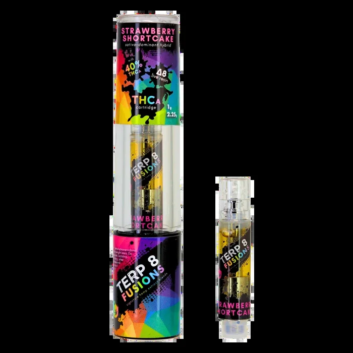 1-Gram Strawberry Shortcake THCA + D8 Live Resin Cartridge