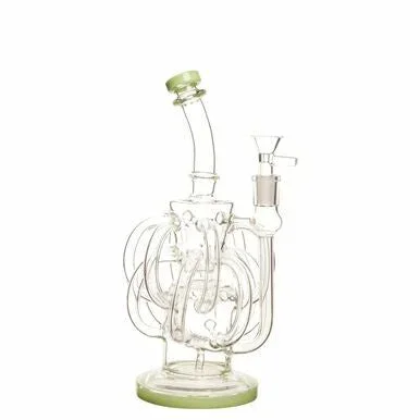 10″ 5mm Hexa Trigon Recycler Glass Rig