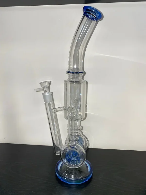 14.5″ Double Intake Spiral Return Recycler Water Pipe – with 14M Bowl & 4mm Banger