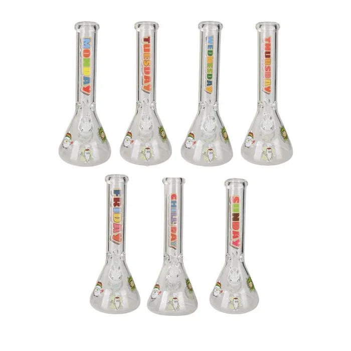 14″ 7MM Monday to Sunday Sticker Glass Bong