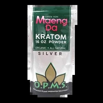 16oz OPMS Silver Green Vein Maeng Da Kratom Extract Powder