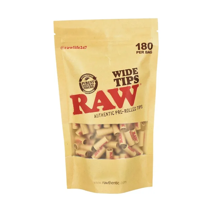180PC BAG – RAW Pre-Rolled Wide Tips