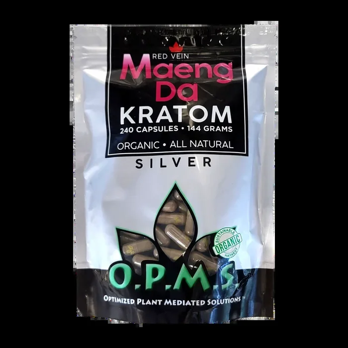 240ct OPMS Silver Red Vein Maeng Da Kratom Extract Capsules
