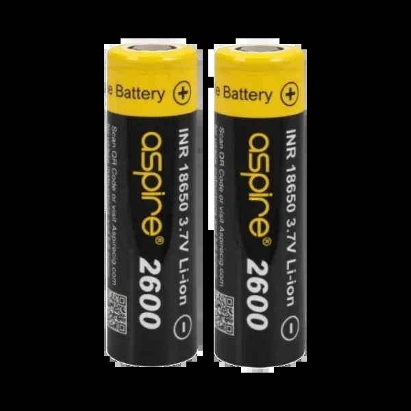 2600mAh 18650 Battery – 2 Pack by Aspire.