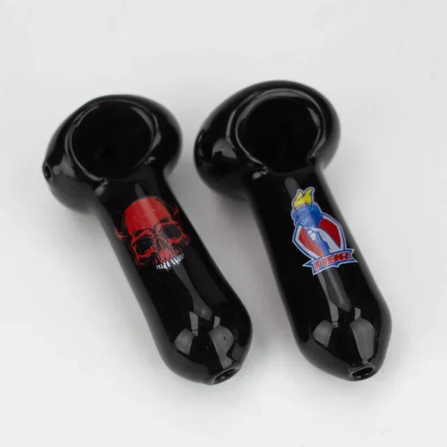 3″ Heavy glass Black Hand Pipe