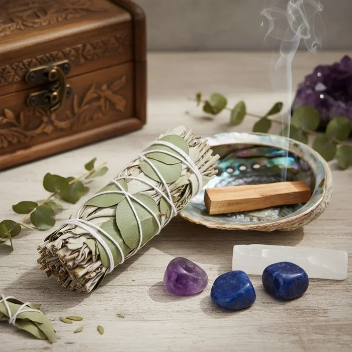 4″ White Sage & Eucalyptus Smudge Stick