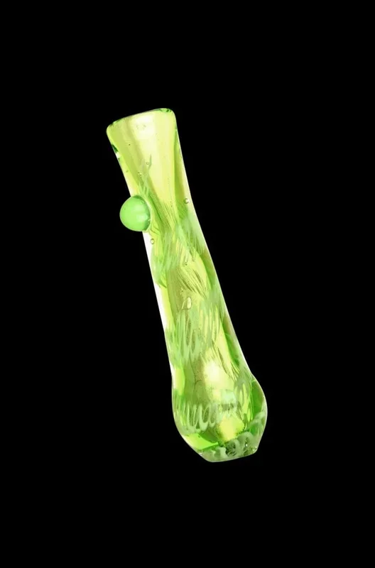 Acid Green Worked Glass Taster Chillum