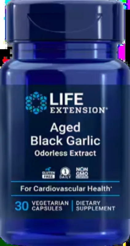 Aged Black Garlic Odorless Extract 30 Vegetarian Capsules