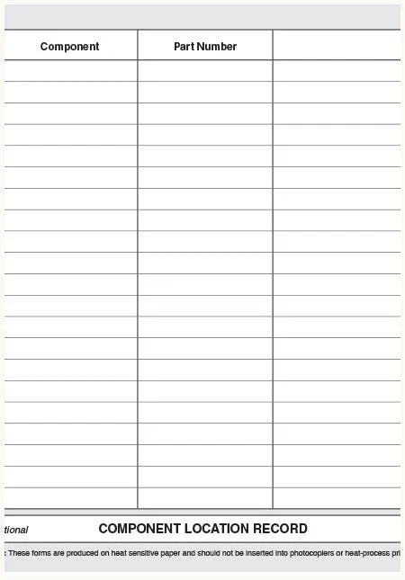 Aircraft log component location record