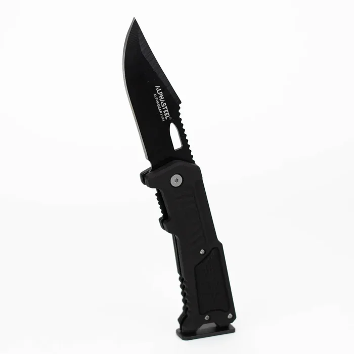 ALPHASTEEL – 8″ Hunting Knife – Black Star Fold