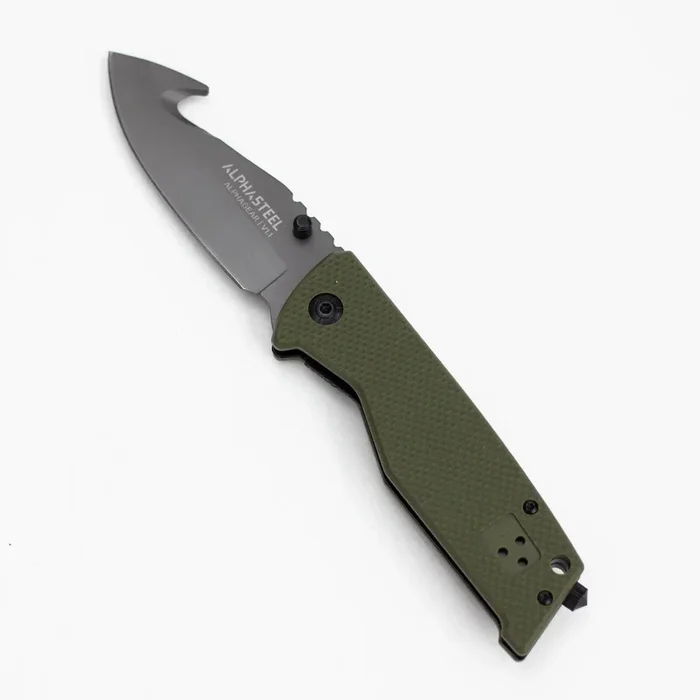 ALPHASTEEL – 8″ Hunting Knife – Green Fold