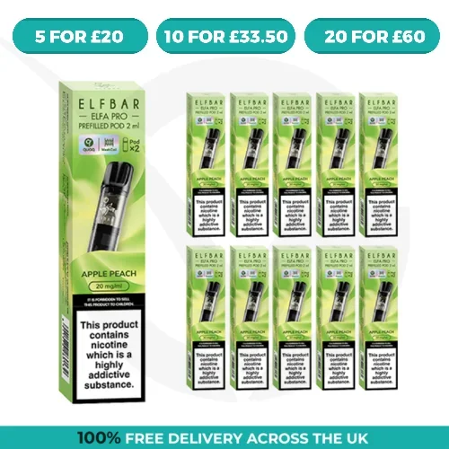 Apple Peach Elfa Pro Prefilled Pods by Elf Bar
