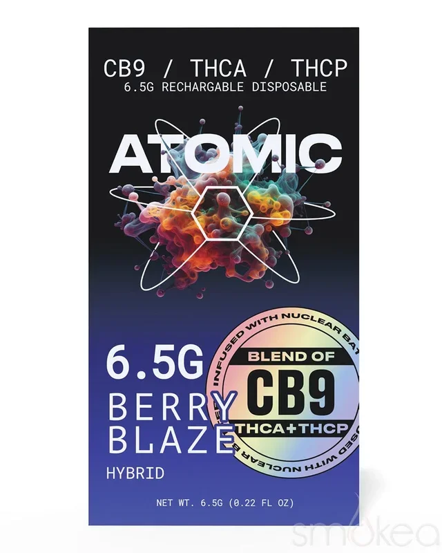 Atomic Delta 6.5g CB9 + THCA + THCP Vape – Berry Blaze