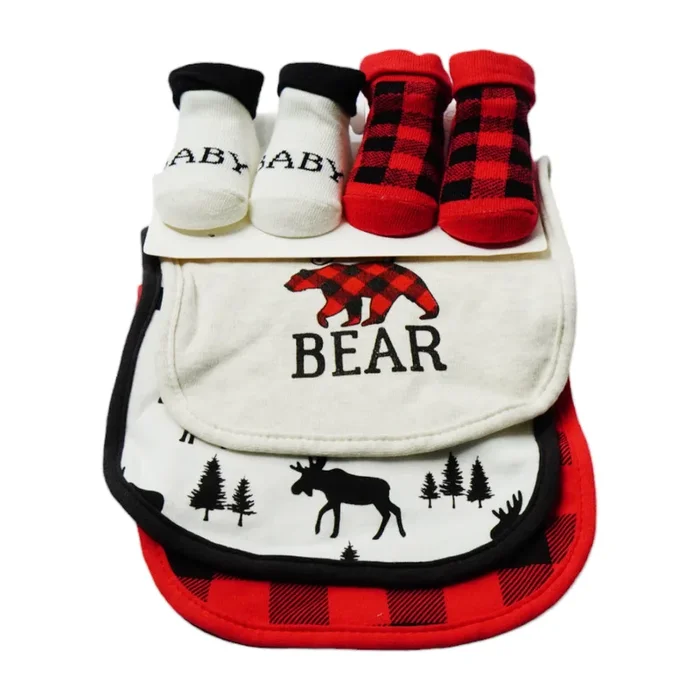 BABY BIB 3PC PACK WITH 2 PAIR BOOTIES MDW-23 CHI 17597