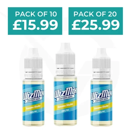 Banana Shake 10ml E-Liquid By Wizmix – Pack of 10 & 20
