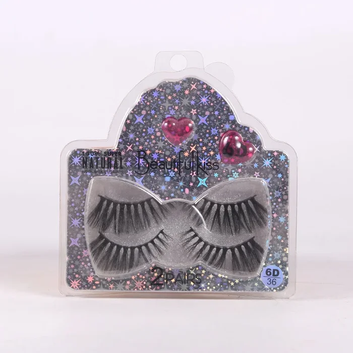 BEAUTIFUL KISS 6D EYE LASHES 2 PAIR PACK IR E-7517