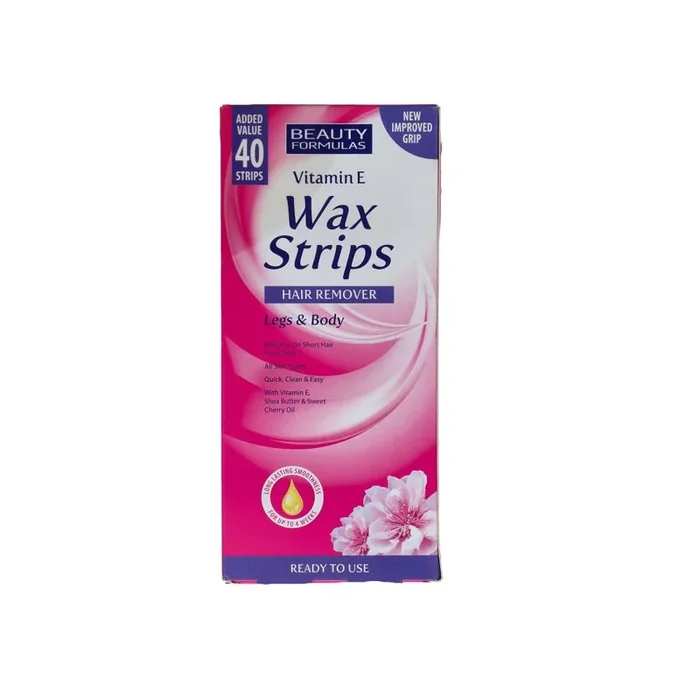 BEAUTY FORMULA HAIR REMOVER WAX STRIPS VITAMIN E 40S