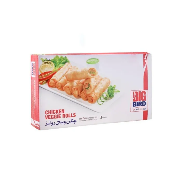 BIG BIRD CHICKEN VEGGIE ROLL 18 PCS 540 GM