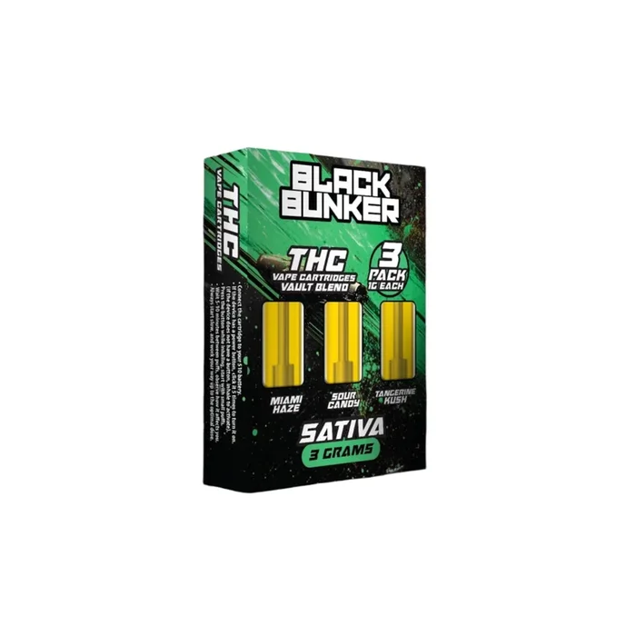 Black Bunker THC Triple Pack Vape Cartridges – 3000mg