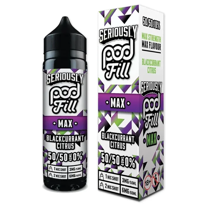 Blackcurrant Citrus 40ml Longfill Concentrate By Seriously Pod Fill Max