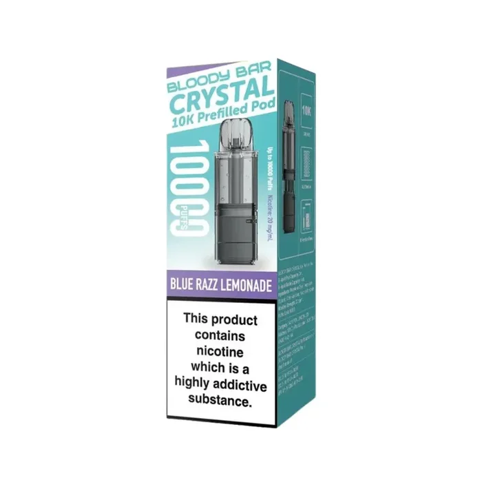 Bloody Bar Crystal 10K Blue Razz Lemonade Refill Pods