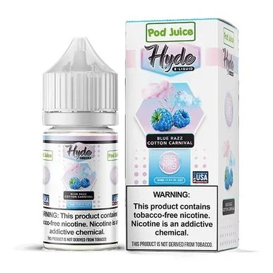 Blue Razz Cotton Carnival by Pod Juice – Hyde TFN Salts 30mL