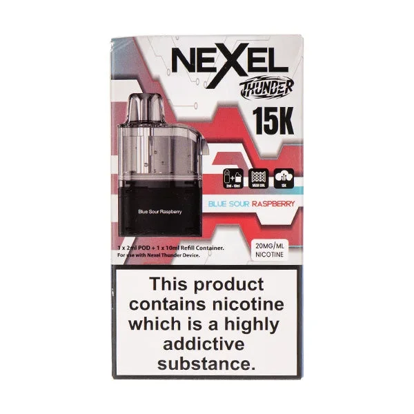 Blue Sour Raspberry Thunder 15k Prefilled Pod + Refill by Nexel