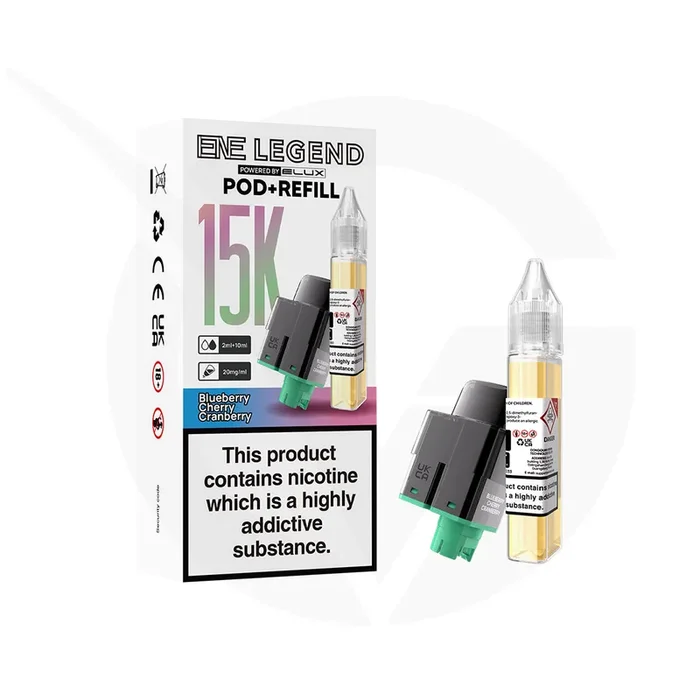 Blueberry Cherry Cranberry Elux ENE Legend 15k Refill Pods