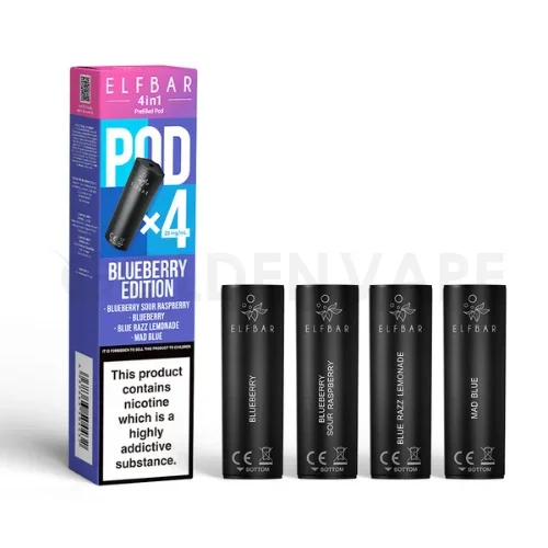 Blueberry Edition 4 in 1 Prefilled Pods By Elf Bar – 4 Pods