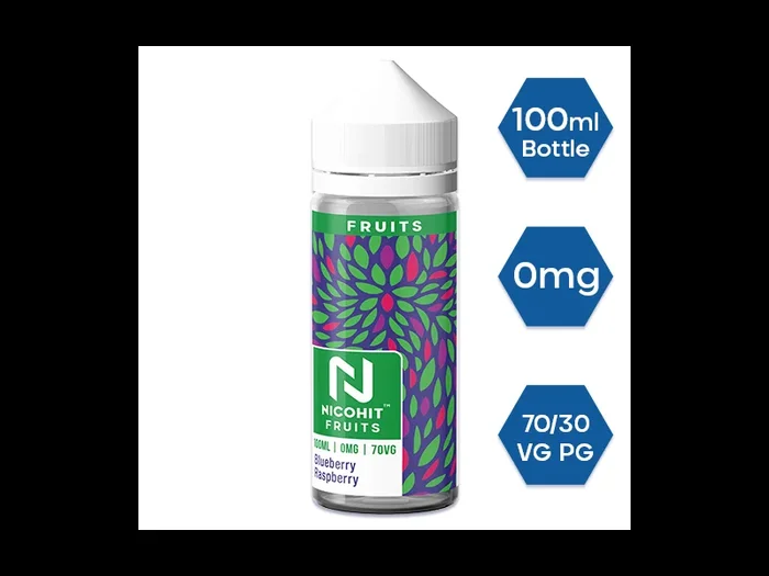 BLUEBERRY RASPBERRY E LIQUID BY NICOHIT – FRUITS 100ML 70VG