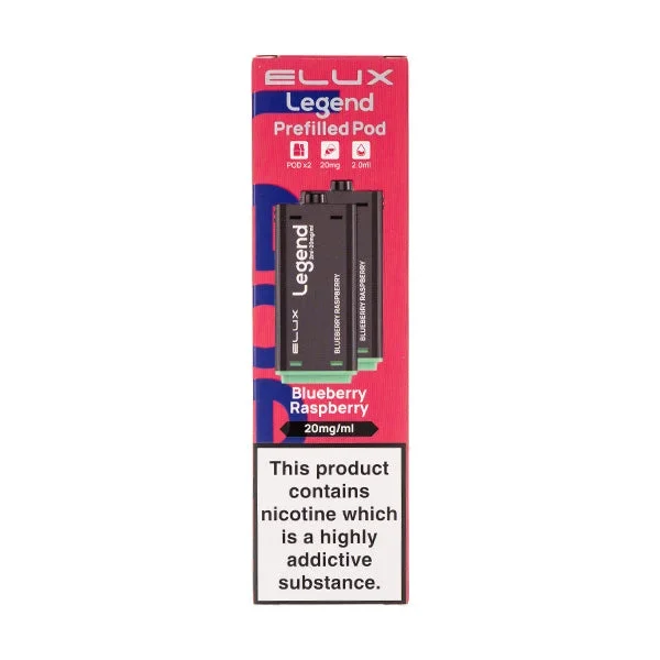 Blueberry Raspberry Legend 1500 Prefilled Pods by Elux