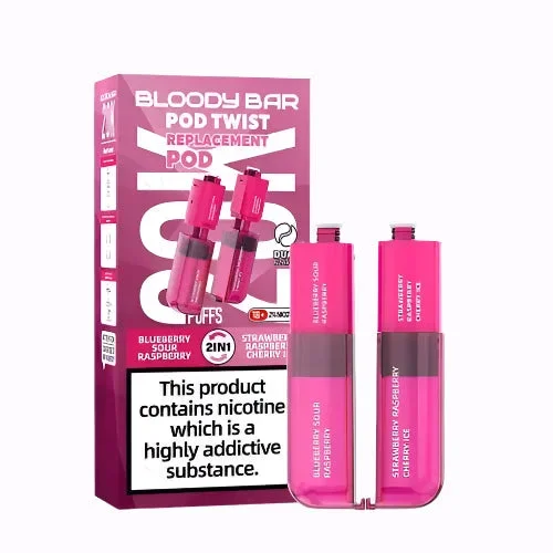 Blueberry Sour Raspberry & Strawberry Raspberry Cherry Ice Bloody Bar Ultra Twist 20K Refill Pack