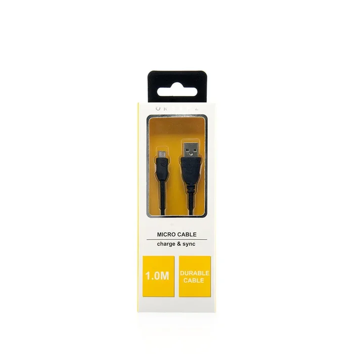 Braided Cord Micro USB Cable 1M – Black