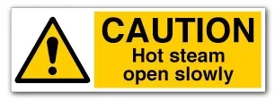 CAUTION Hot steam open slowly