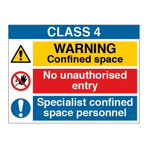 Class 4 Confined Space Sign
