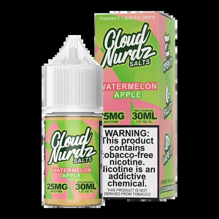 Cloud Nurdz TFN Salt Eliquid 30mL – Watermelon Apple –