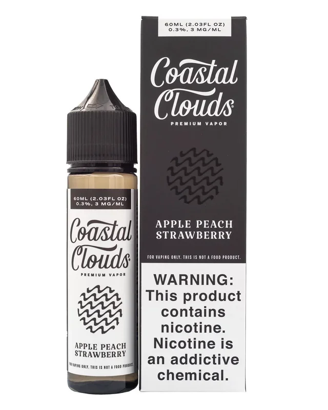 COASTAL CLOUDS E-LIQUID APPLE PEACH STRAWBERRY – 60ML