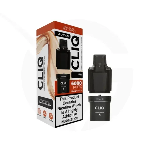 Cola Ice Prefilled Pods By Avomi Cliq 6000 + Refill Containers