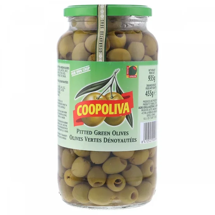 COOPOLIVA PITTED GREEN OLIVES 935 GM
