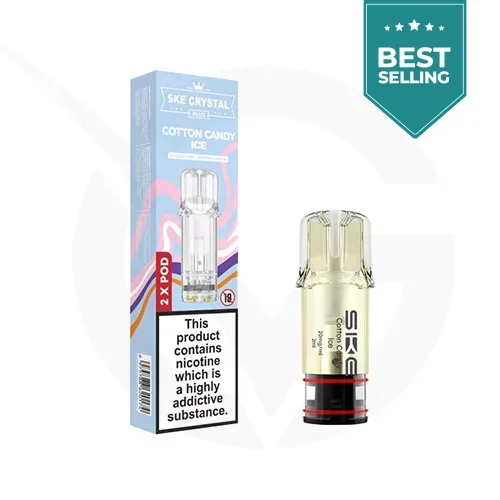Cotton Candy Ice Crystal Plus Prefilled Pods by SKE – (2 x 2ml)-20mg