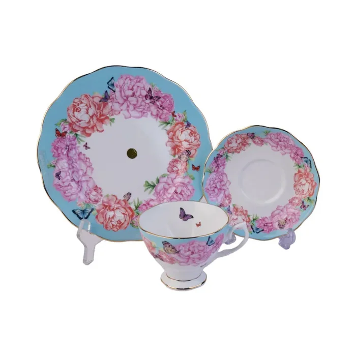 CUP & SAUCER SET ROYAL ALBERT 3PC MIRAND DEVOTION