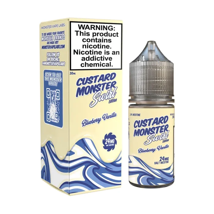 Custard Monster Swirl Edition – Blueberry Vanilla – Nicotine Salt 30ML E-Liquid