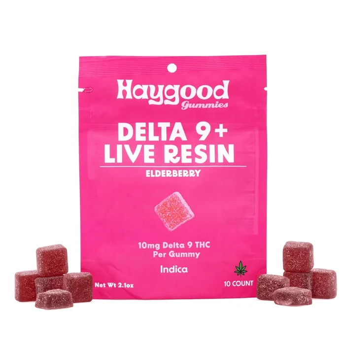 D9 THC Live Resin Gummies – Indica – Elderberry
