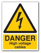 DANGER High Voltage Cables Signs