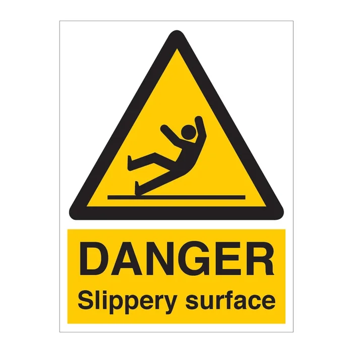 DANGER Slippery Surface Sign