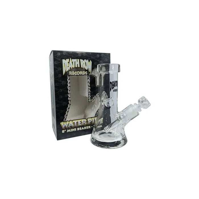 Death Row Records (Water Pipe) Mini Beaker 8″ 7mm Thick Glass with 14M Bowl