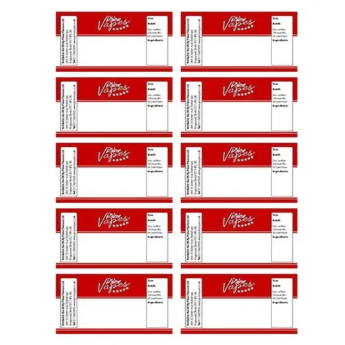 DIY E-liquid Blank Labels