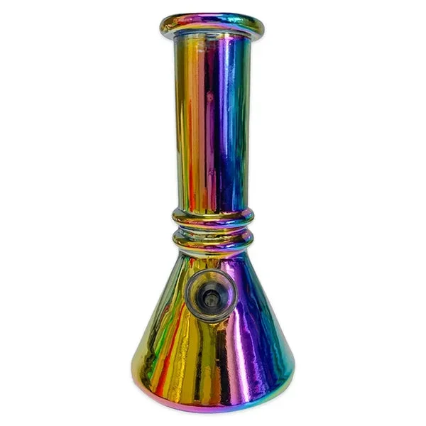Double Ridge 6″ Mini Glass Beaker Bong Metallic Finish