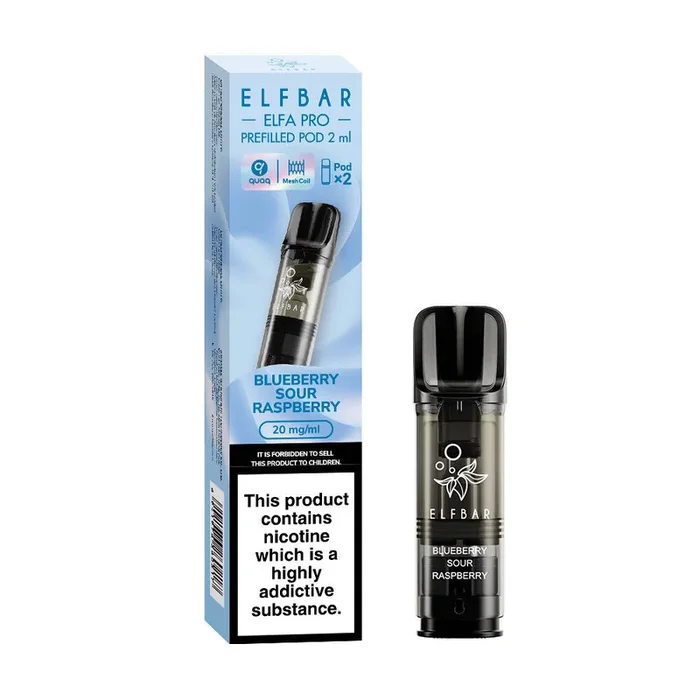 Elf Bar Elfa Pro Blueberry Sour Raspberry Replacement Disposable Pods 20MG 2ML – 2 Pack