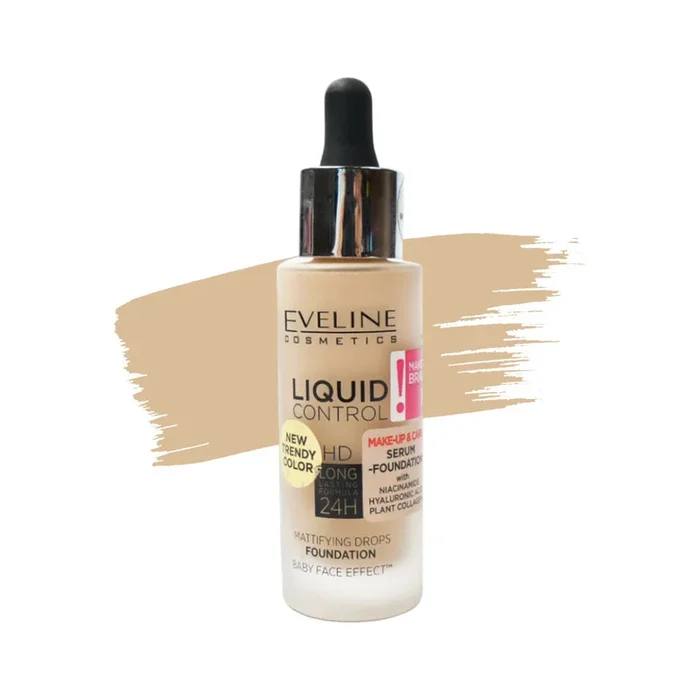 EVELINE LIQUID CONTROL MATT DROPS FOUNDATION LIGHT ROSE 25